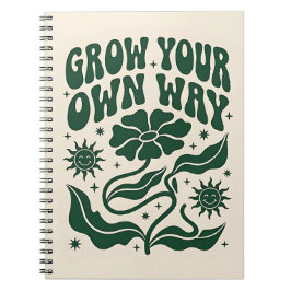 Cuaderno Crece a Tu Manera | Retro Motivacional Verde