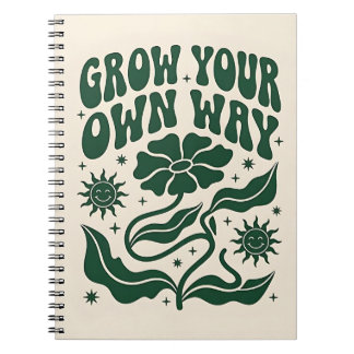 Cuaderno Crece a Tu Manera | Retro Motivacional Verde