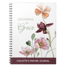 Cuaderno Crecer en Grace Watercolor Floral Prayer Journal