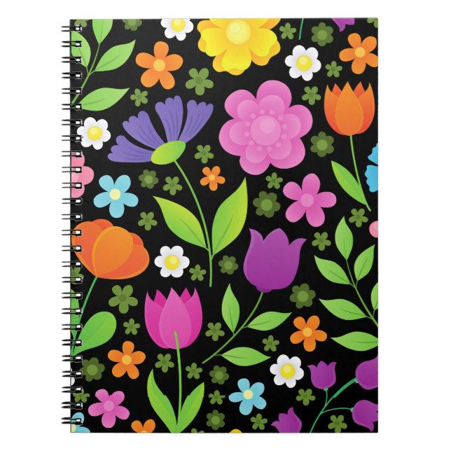 Cuaderno Crecer flores positivas coloridas (Frente)