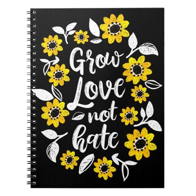 Cuaderno Crecer nota de amor Hate Notebook (Frente)