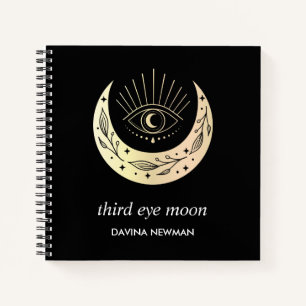 Cuaderno Creciente de luna del tercer ojo Boho Monograma ne