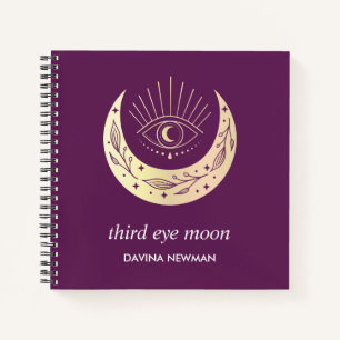 Cuaderno Creciente de luna del tercer ojo Boho Monograma pú