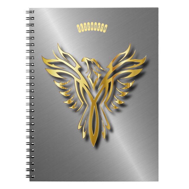 Cuaderno Creciente Flamal De Oro De Golden Phoenix Con Somb (Frente)
