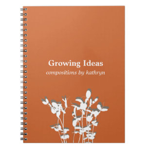 Cuaderno Creciente planta moderna idea notas naranja diario