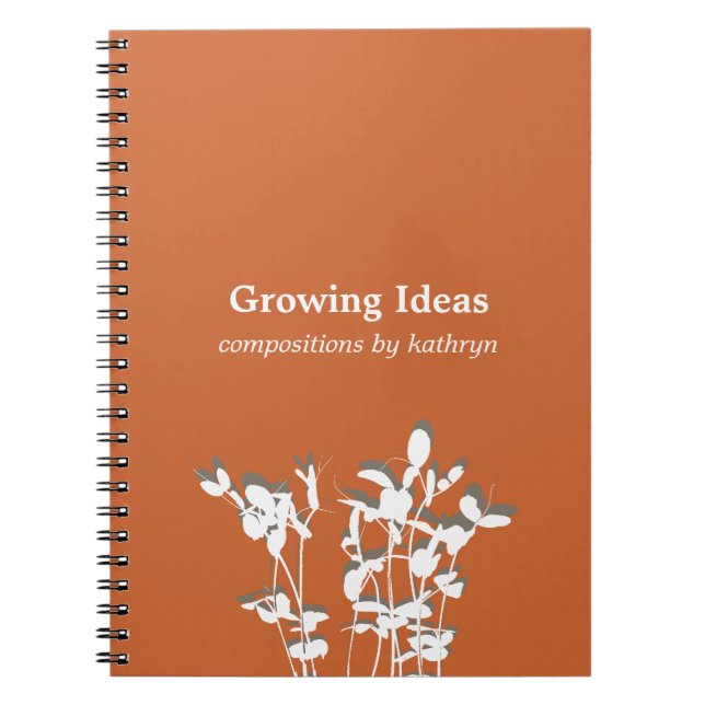 Cuaderno Creciente planta moderna idea notas naranja diario (Frente)