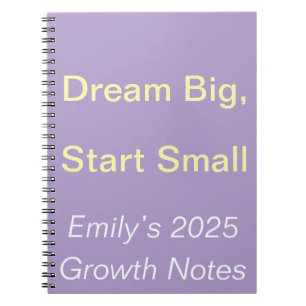 Cuaderno Crecimiento propio Dream Big Personalizado 2025