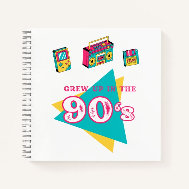 Cuaderno "Creció en los años 90" retro gráfico (Anverso)