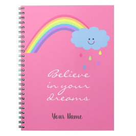 Cuaderno Cree en sus sueños - arcoiris - personalizado no