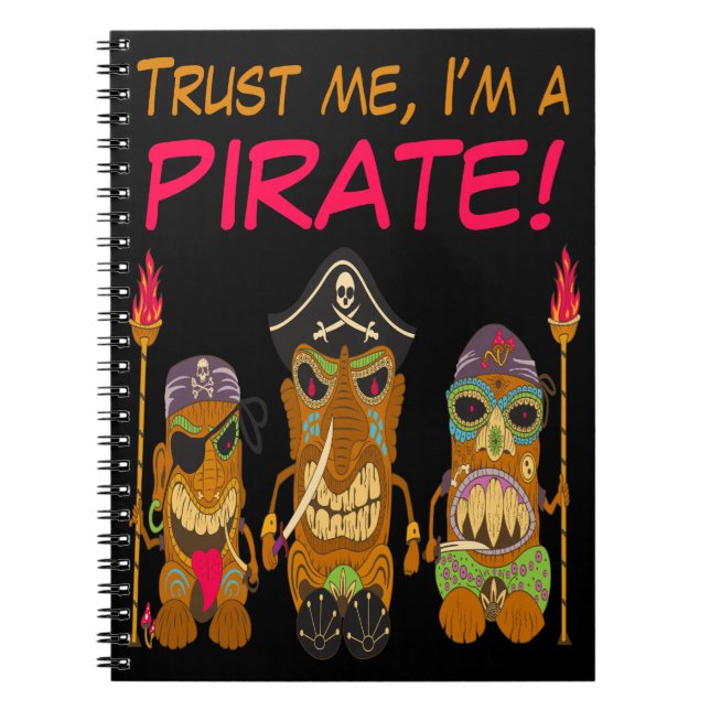 Cuaderno Créeme, soy pirata, piratas tiki, gracioso (Frente)