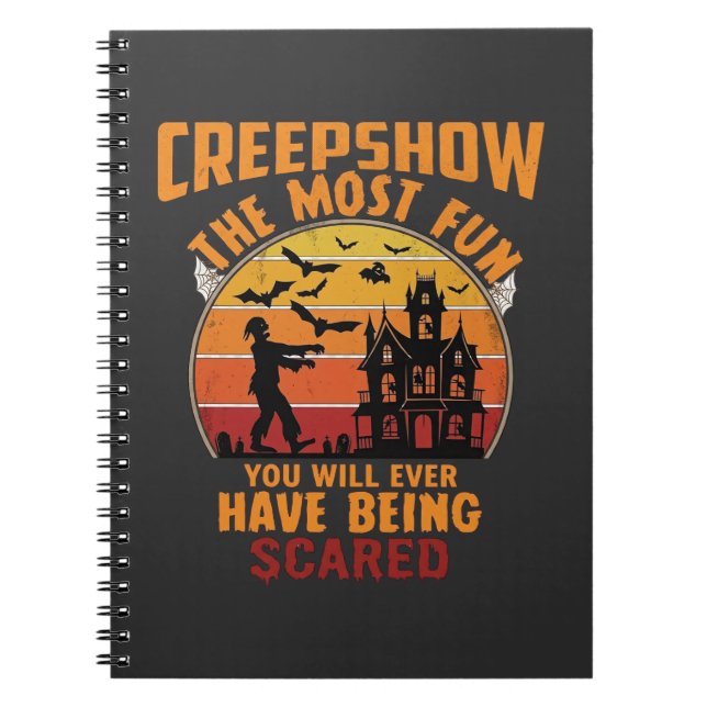 Cuaderno Creepshow Halloween Zombie Casa Embrujada Atardece (Frente)