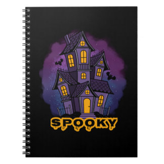Cuaderno Creepy Purple Mansion Spooky Haunted House