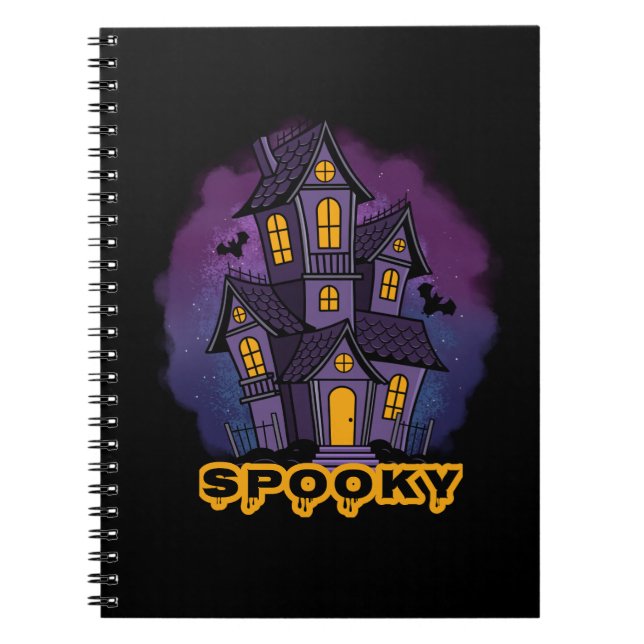 Cuaderno Creepy Purple Mansion Spooky Haunted House (Frente)