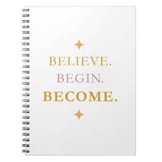 Cuaderno Creer Comenzar Convertirse Motivacional 