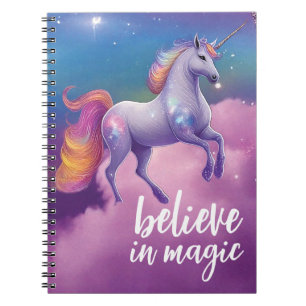 Cuaderno Creer en la fantasía cósmica de Magic Sparkly Unic