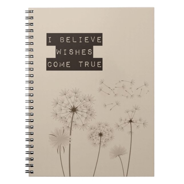 Cuaderno Creer en los deseos de Dandelions (Frente)