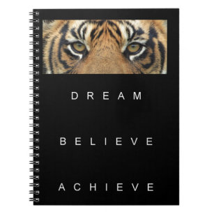 Cuaderno creer en sueños alcanzar cita motivadora