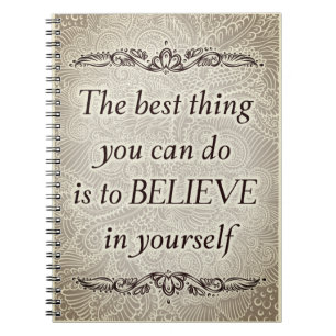 Cuaderno Creer en ti mismo - Elegante cita motivacional
