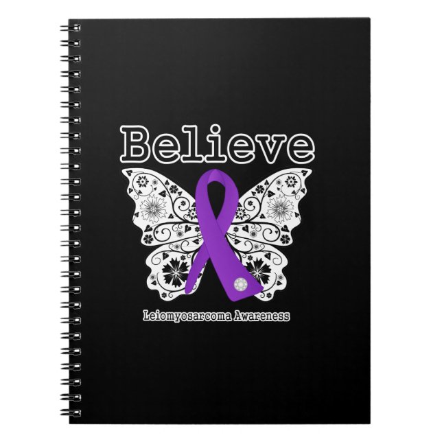 Cuaderno Creer - Leiomyosarcoma Cáncer Mariposa (Frente)
