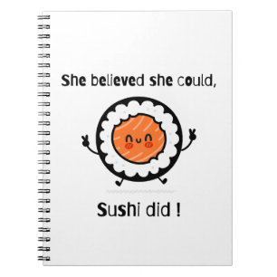 Cuaderno Creía Que Podía Sushi Bromear Palabras Graciosas
