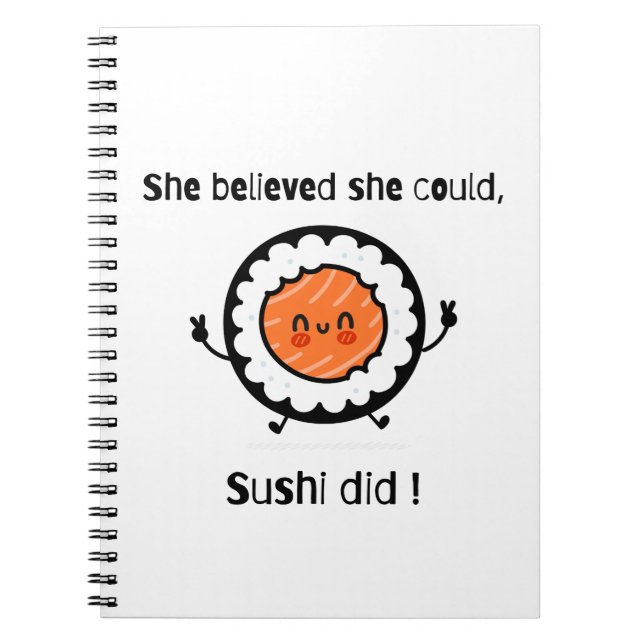 Cuaderno Creía Que Podía Sushi Bromear Palabras Graciosas (Frente)
