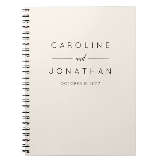 Cuaderno Crema de boda Minimalista elegante y moderna (Frente)