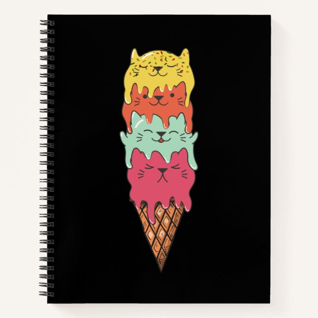 Cuaderno Crema de hielo de gato | Kawaii Kittens (Anverso)