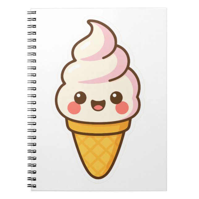 Cuaderno Crema de hielo de Kawaii dulce (Frente)