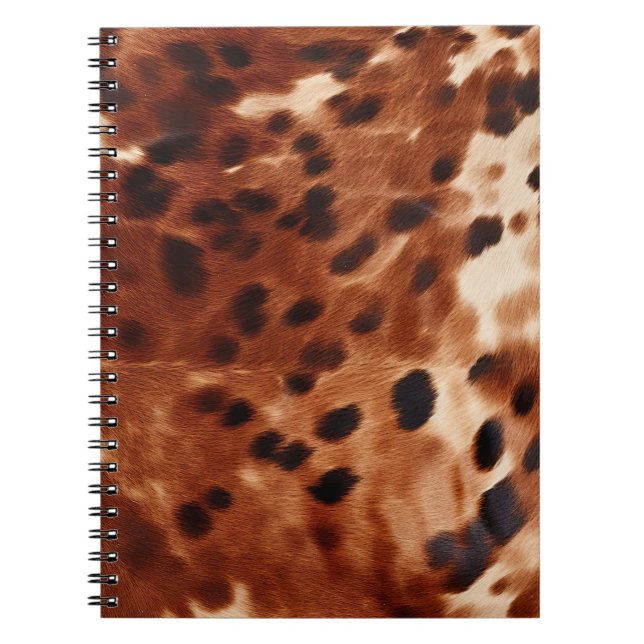 Cuaderno Crema occidental con Piel de vaca negro marrón (Frente)
