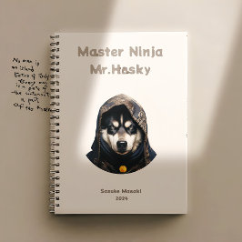 Cuaderno Crema para portátiles de personalizado Cute Ninja 