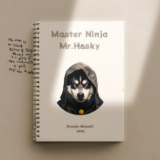 Cuaderno Crema para portátiles de personalizado Cute Ninja