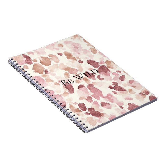 Cuaderno Crema rosa Chocolate Brown Abstract Leopardo Anima (Lado Derecho)