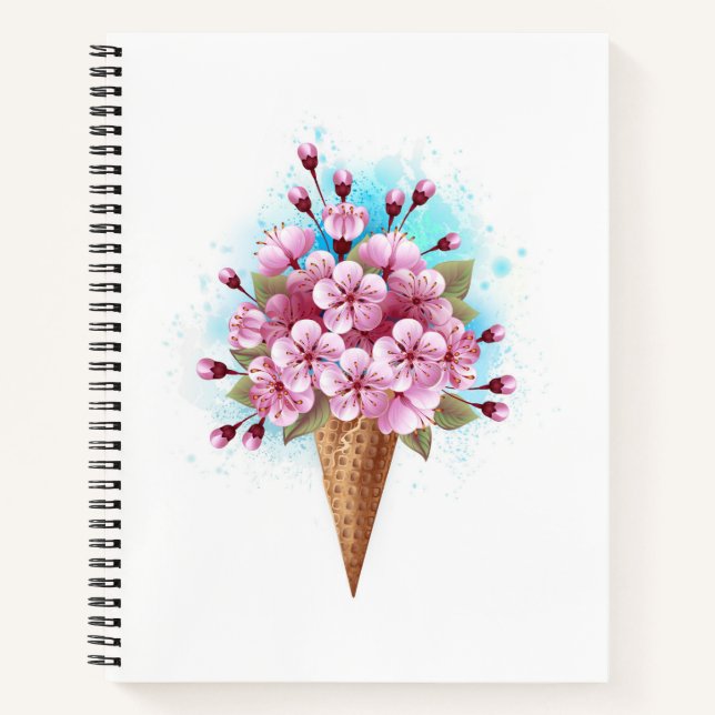 Cuaderno Crema rosa de hielo Sakura Waffle Cone (Anverso)