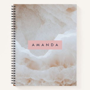 Cuaderno Crema suave personalizada Onyx Textura de mármol