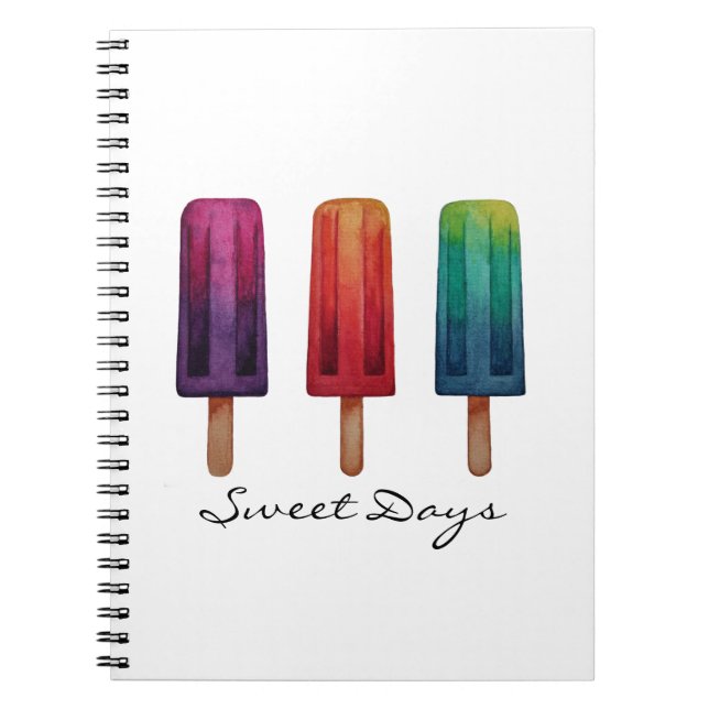 Cuaderno Cremas de hielo acuáticas cúrcules popsicas (Frente)