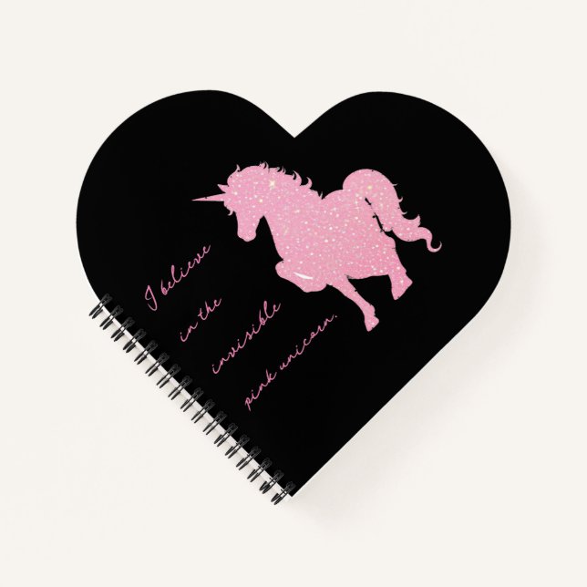 Cuaderno Creo en el unicornio rosa invisible. (Anverso)