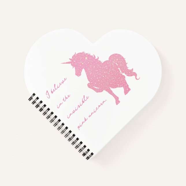 Cuaderno Creo en el unicornio rosa invisible. (Anverso)