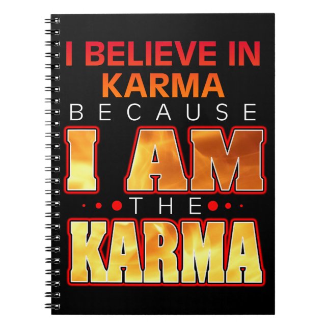 Cuaderno Creo en Karma porque soy el Karma (Frente)