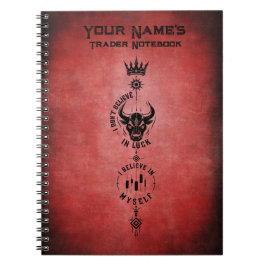 Cuaderno Creo en mí mismo Símbolo de Trader Rojo Carmesí