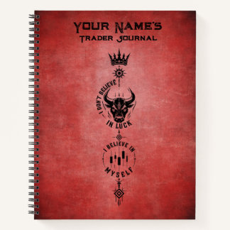 Cuaderno Creo en mí mismo Símbolo de Trader Rojo Carmesí