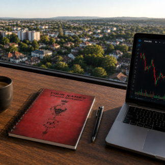 Cuaderno Creo en mí mismo Símbolo de Trader Rojo Carmesí
