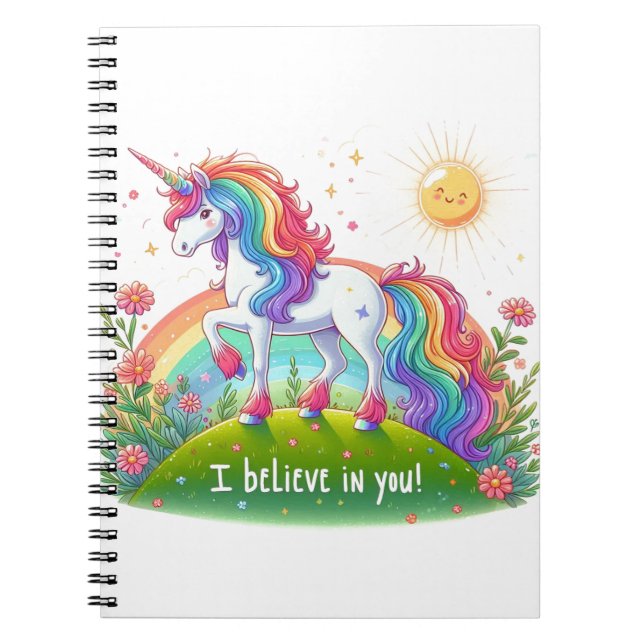 Cuaderno Creo en ti... unicornios (Frente)