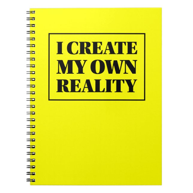 Cuaderno Creo mi propio negro y amarillo de la afirmación (Frente)