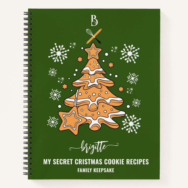 Cuaderno Crepúsculo de serpentín de galletas verde de Navid (Anverso)