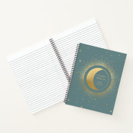 Cuaderno Crescent Gold Moon Monograma personalizado