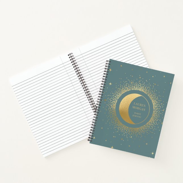 Cuaderno Crescent Gold Moon Monograma personalizado (Interior)