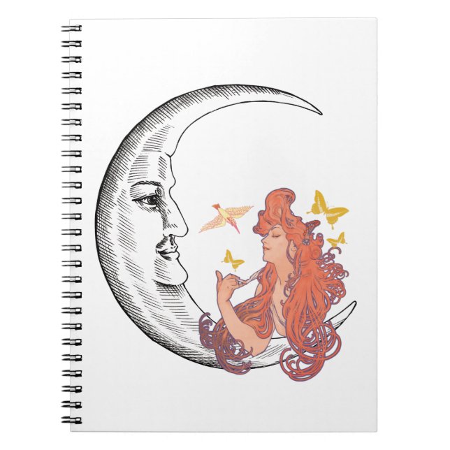 Cuaderno Crescent Moon con cara + Alphonse Mucha la cosecha (Frente)