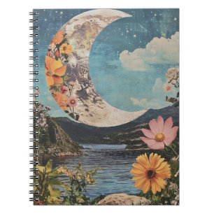 Cuaderno Crescent Moon Over Serene Landscape