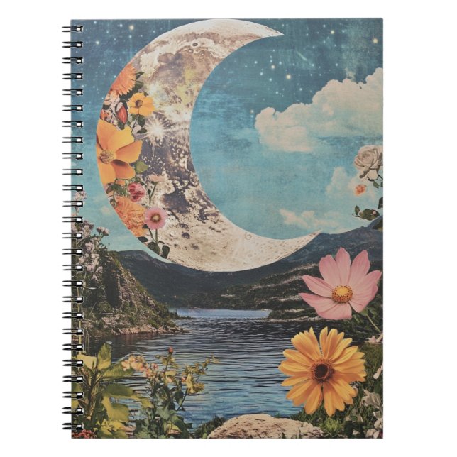 Cuaderno Crescent Moon Over Serene Landscape (Frente)