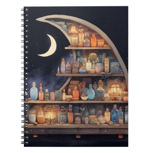 Cuaderno Crescent Moon Potion Shelf Notebook (Frente)